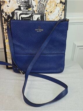 kate spade Royal Blue Pebbled Leather Crossbody Bag